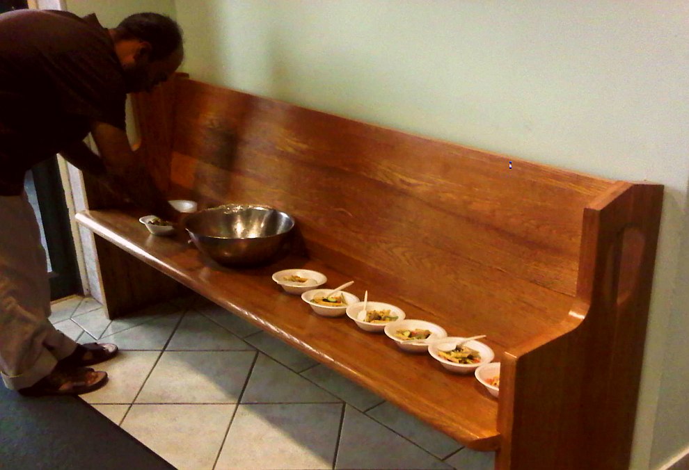 30 - Iftar for Sisters being placed on pew in Women's entrance to Windsor Islamic Association - July 16 2013