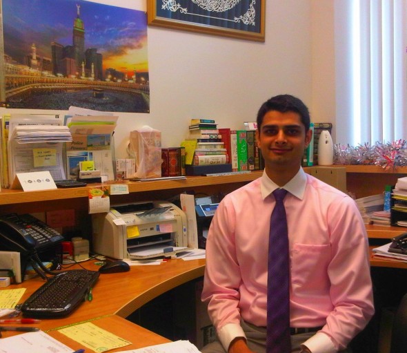 Haroon incoming Mosque Secretary at his desk Tuesday July 9 2013