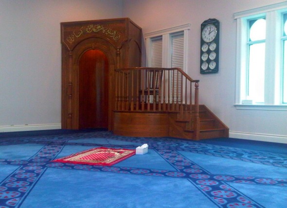 London Muslim Mosque Mimbar after Dhuhr prayers Tuesday July 9 2013