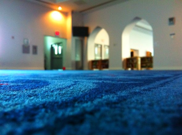 London Muslim Mosque sisters prayer space carpet point of view photo by Aksa Mahmood for 30 Masjids Friday July 12 2012