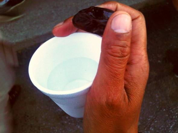 My cup of water and Date to break the fast, Chatham - Saturday July 13 2013