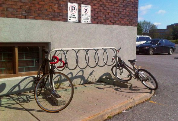 05 - Bicycle Parking, Bike Rack along south wall, Ottawa Main Mosque, Jumah Friday August 2 2013