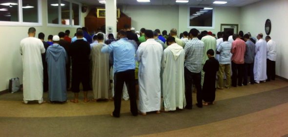 06 - Lining up for Isha Prayer, The Mosque of Aylmer, Quebec - Tuesday July 30 2013