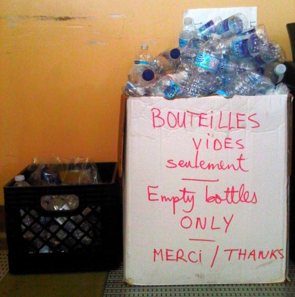 Empty Water Bottles in Gatineau Quebec Masjid