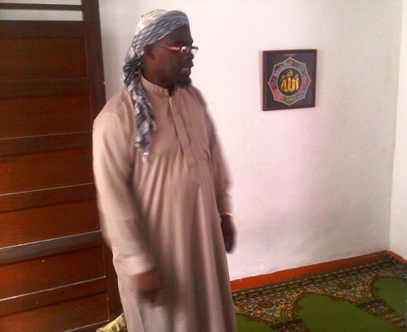 Brother Abdul Haq founder of the First Masjid in Medellin Colombia after Salat al Jumah Friday Prayer 2014-03-21-50029