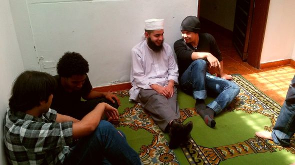 Brother Muhammad Danial smiles while relaxing after Salat al Jumah Prayer in Medellin's Only Masjid Friday March 28 2014