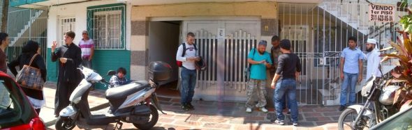 Outside Medellin's Only Masjid After Salat al Jumah Friday March 28 2014