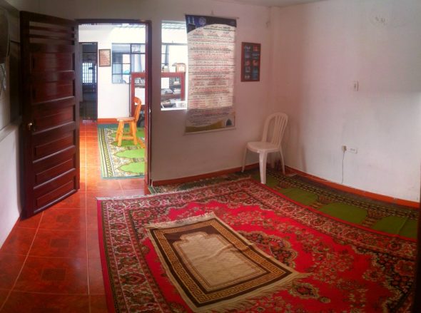 Sisters Room inside the Only Masjid in Medellin Colombia after Jumah Prayers Friday March 28 2014