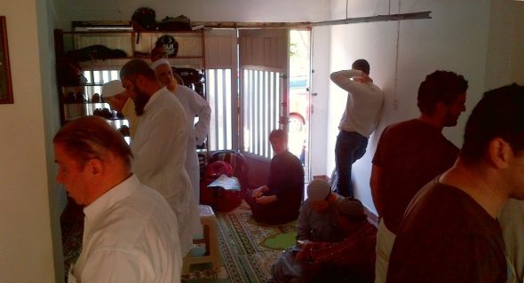 Sunnah Prayers inside Medellin's Only Masjid after Salat al Jumah Friday March 28 2014