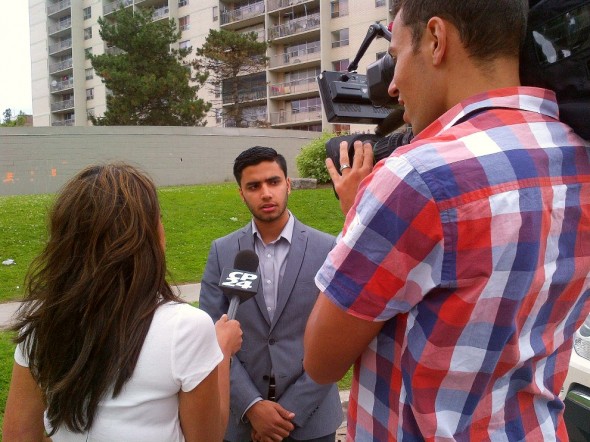 Masiullah Mohebzada in CP24 live interview with Farrah Nasser re Cougar Court, Ward 36 Scarborough South West
